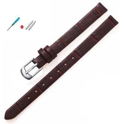 8mm 10mm Dames Meisjes Slanke Lederen Band Kwaliteit Horloge Accessoires Riem Slub Horlogeband Rose Gouden Pin Gesp 12mm gray