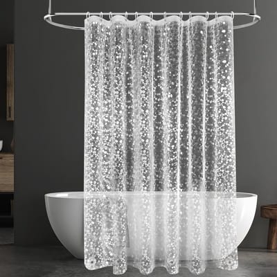 Waterdichte Douchegordijn van PEVA, Schimmelbestendig en Transparant, Inclusief 12 Haakjes, Ideaal voor Badkamer en Douchecabine, 180x180cm