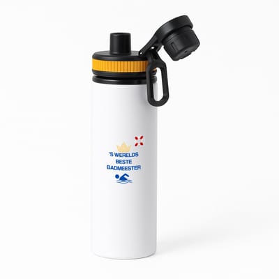 Hacebo® - 'S werelds beste badmeester waterfles met draaidop oranje - Badmeester - Badmeesters - badmeesters - cadeau badmeester - zwemmen - zwemdiploma - cadeau - kado - gift - geschenk - vaderdag - lifeguard - water fles - 850ML