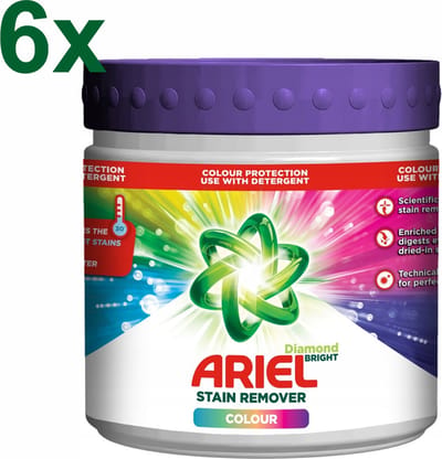 Ariel - Diamond Bright - Colour - Vlekverwijderaar Voor Gekleurde Was - 6x 500g - Voordeelverpakking