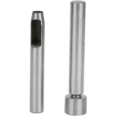 3 Pièces Poinçon Œillet Trou Rond Acier Inoxydable Outil Set pour Boucle Vêtement 9.5mm gray