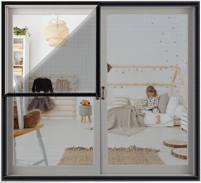 Raamhor - Muggenhor - Insecten Buiten Houden - Zonder Boren - 50x105cm - Zwart