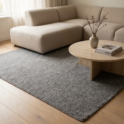 DÉJA Living Vloerkleed 160x230cm - Laagpolig Grijs Polypropyleen - Yvoire