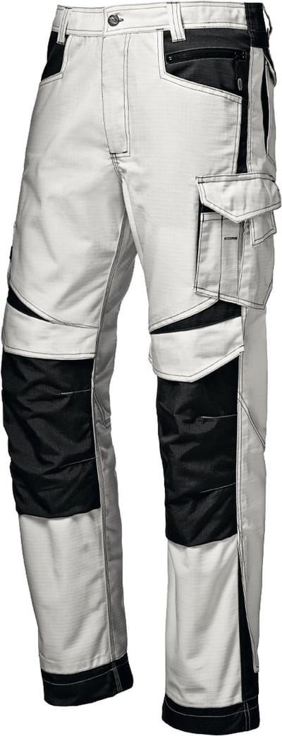 SIR SAFETY INDUSTRIAL Werkbroek HEREN Veiligheidsbroek Wit - Met Kniezak - Reflex Inzetstukken - Versterkte Naden