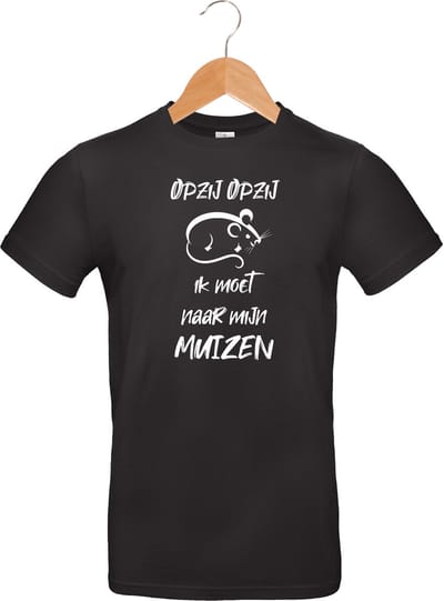 mijncadeautje - T-shirt unisex - zwart - opzij opzij ik moet naar mijn - Muizen - maat S