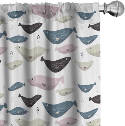 ABAKUHAUS Onderwater gordijnen – 2x75x175 cm – Mikrofaser – Halfdonkerend – Multicolor