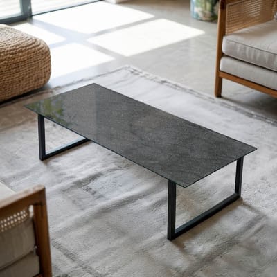 Coloray Tafelblad - Salontafel Blad - 125x50 cm - Zwart - Rechthoek Glazen Tafelblad - Glazen Blad - Tafelblad Van Gehard Glas - Tuintafelblad - Tafelblad Buiten woonkamerdecoratie