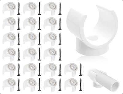Dailygoods- Buisklem 20 Stuks - U-vormige Bevestiging - Kunststof - Slanghouder - Kabelbevestiging - Inclusief 20 Zwarte Schroeven - Buisbevestiging