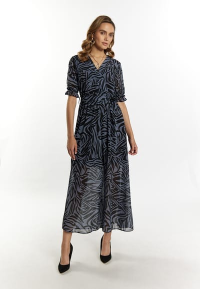 Faina Maxi-jurk met zebraprint Dames grijs/zwart