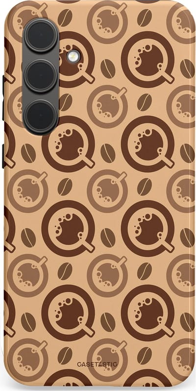 Casetastic Hoesje Geschikt voor Samsung S24 Plus - Stijlvolle Beschermende Duo-layer Case - Cappuccino Ontwerp