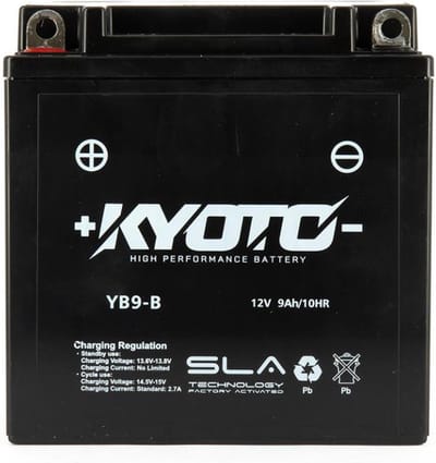 accu sla kyoto voor scooter piaggio 50 vespa s 4t 4v 2008 à 2013 y9b-b / 12v 9ah neuf