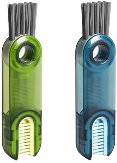 aladdien - 3-in-1 Reinigingsborstels - Multifunctionele Spletreinigingsborstel - Wit - Reinigingsgereedschap - Voor Kunststof Glas Porselein - 2 Stuks