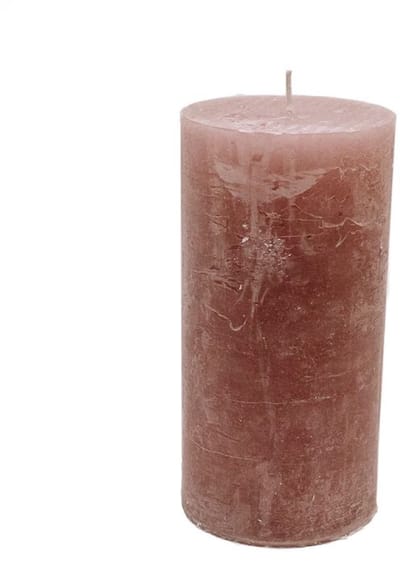Stompkaars Set 6 stuks - Antique Pink - Ø10x20 cm - Roze - Handgemaakte Kaarsen voor Sfeervol Licht