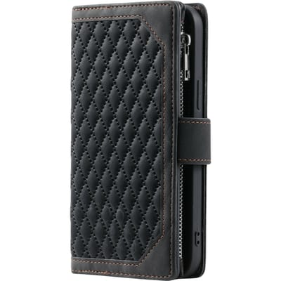 Comfycase Samsung Galaxy A35 Zipper Wallet Hoesje met Draagkoord Zwart