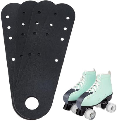Allecto - Rolschaatsen - Lederen Toe-Guards - Bescherming - Zwart - PU Lederen Cover - 4 stuks - Geschikt voor Quad Rolschaatsen - Zwart
