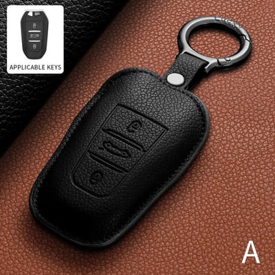 Coque de boîtier de clé de voiture à distance en cuir pour Citroën C4 C5 C6 C5 X C5 Aircross Anti-Rayures Durable Protection Accessoires Décoratifs