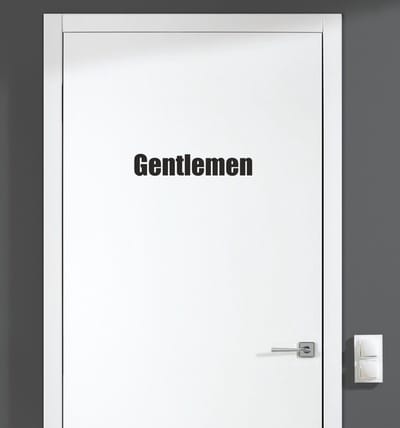 Deursticker - Gentlemen - Zwart 18,5x3,5
