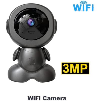 Mini WiFi IP Camera Draadloze Binnen Robot Babyfoon Tweeweg Audio Bewegingsdetectie Videocamera V380 CCTV Beveiligingsbescherming 3MP Cam No Card zwart