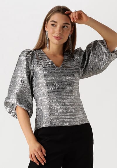 Minus Msmelbi V-neck Blouse Dames - Jurken - Grijs - Maat 40