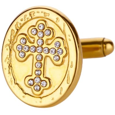 Zirkonium Kruis Broche Roestvrij Staal Kruis Broche Naamplaat Broche Spelden Voor Vrouwen Mannenpak Sieraden Liefhebbers Cadeaus beige