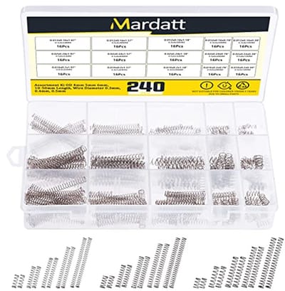 240 Stuks Compressieveren Set - Mini Roestvrij Stalen Veren Voor Reparaties - 15 Maten Beschikbaar