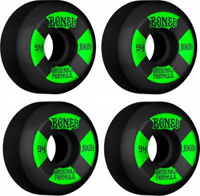 Bones Wheels 100's Black-Green V5 Sidecut 53mm