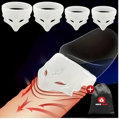 Quick Relief Frenulum Teaser™ - Voorhuid corrector - Set van 4 stuks - Eikel Sleeve - - Eikelring - Klaarkomen uitstellen