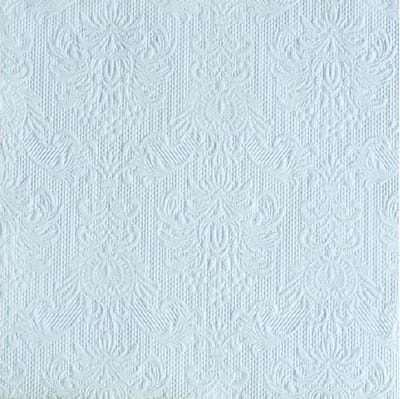 Servetten Luxe - 45x stuks - 33 x 33 cm - lichtblauw - barok patroon - 3 laags