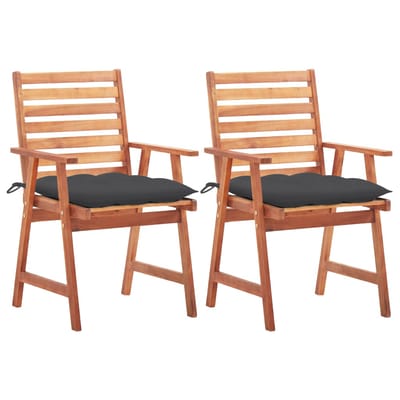 vidaXL - Tuinstoelen - 2 - st - met - kussens - massief - acaciahout