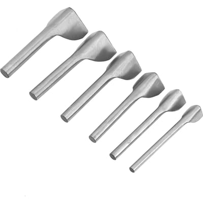 Ensemble de 6 poinçons en V pour ceinture et couture en cuir à faire soi-même(15-40 mm) gray
