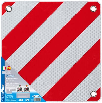 ProPlus Markeringsbord 2 in 1 - Dubbelzijdig - 50 cm - Geschikt voor Italië en Spanje - Signaalplaat - Waarschuwingsbord - Europese Wegveiligheid