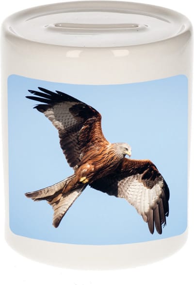 Dieren rode wouw roofvogel foto spaarpot 9 cm jongens en meisjes - Cadeau spaarpotten rode wouw roofvogel vogels liefhebber