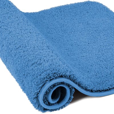 Badmat van microvezel, deurmat, 2 cm superdik badtapijt, super absorberend badkamertapijt, 60 x 90 cm, blauw
