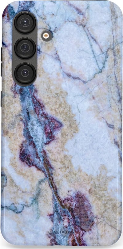 Casetastic hoesje geschikt voor Samsung Galaxy S25 Plus - Dubbellaagse bescherming - Diepzee Marmer - Fashion Case - Blauw Zand