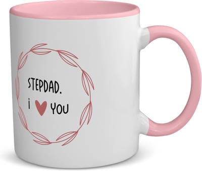 Akyol - stepdad i love you koffiemok - theemok - roze - Papa - de liefste stiefvader - vader cadeautjes - vaderdag - verjaardagscadeau - verjaardag - cadeau - geschenk - kado - gift - vader artikelen - 350 ML inhoud