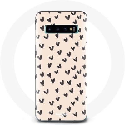 Hoesje voor Samsung Galaxy s10 edge Abstracte textuur achtergrond zwarte harten