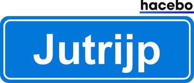 Hacebo - Plaatsnaam Sticker - 29x10 CM - Jutrijp sticker - Verkeersborden sticker - grappige cadeaus - Jutrijp