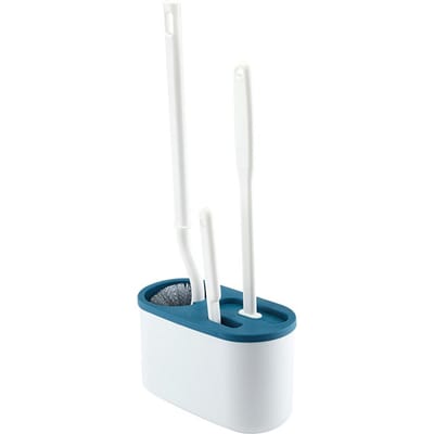 4 Stuks Toiletborstelset Ponsvrije Wandmontage Toiletborstelhouder met 3 Borstels voor blauw