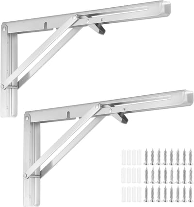 Robuuste 14 Inch Vouwbare Beugels van RVS voor Wandplanken, Maximaal 200Lbs Draagvermogen, Ideaal voor Buitenkeuken en Tafels