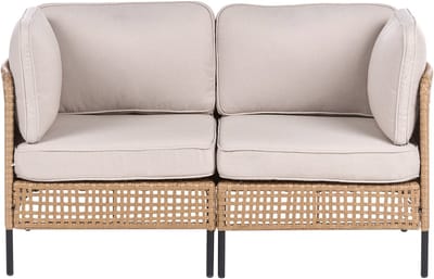 OMEGANA - Tweezitsbank - Lichtbeige - PE rotan