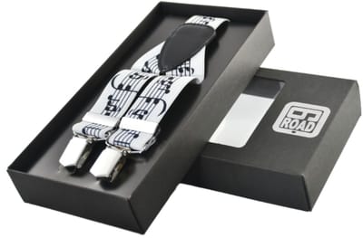 Sixroad bretels - muziek print wit - 3-clips