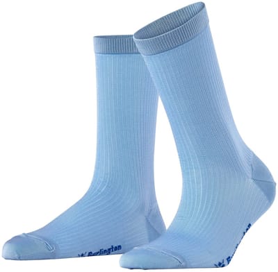 Burlington Princess Street geribd casual viscose Sokken dames blauw - maat 36-41