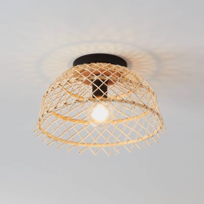 EGLO Ausnby Plafondlamp - E27 - Ø 37 cm - Zwart/Hout