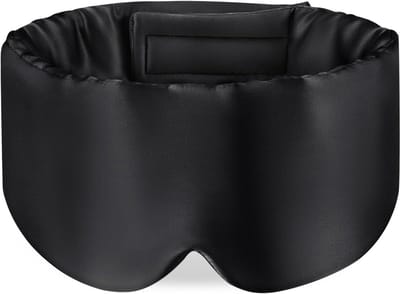 SIMIA™ Premium XL Mulberry Zijden Slaapmasker + Opbergzakje - 100% Verduisterend Oogmasker - Verstelbaar - Blinddoek - Anti-Rimpel - Cadeau Tip - Zwart