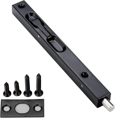 Verzonken Grendel - Schuifgrendel Deur - Deuren Beveiligen - Flip Hendel Mechanisme - 8 inch - Zwart