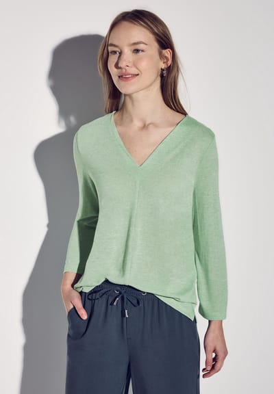 Street One - Cardigan - Maat 40 - Vrouwen - 16345 milky gre -