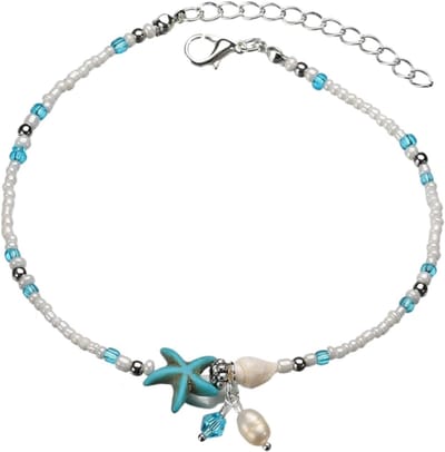 Schelp Anklet - Enkelbandje Vrouwen - Strand Sieraden - Uniek Schelp Ontwerp - 22 cm - Multicolor