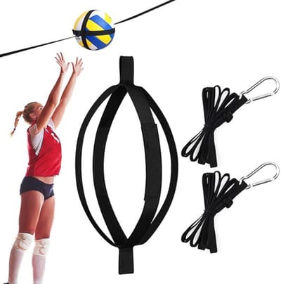 Dailygoods- Spike Trainer Professionele Smash-training - Verstelbare Elastische Riem - Volleybal Trainingsset - Weerstand Band - Polyester - Zwart - Volleybaltrainer