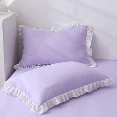 Prinsessenkussenslopen met ruches, kussensloop in verschillende maten, comfortabele kussensloop voor volwassenen en kinderen 1Pcs 40x60cm paars