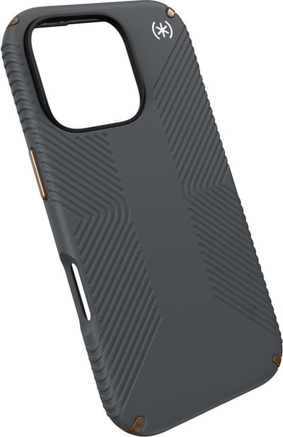 Speck hoesje geschikt voor Apple iPhone 16 Pro - Ultieme Bescherming en Grip - Luxe Soft-touch Afwerking - Valbescherming gecertificeerd tot 4 meter - Microban Antibacterieel - Presidio2 Grip lijn - Grijs